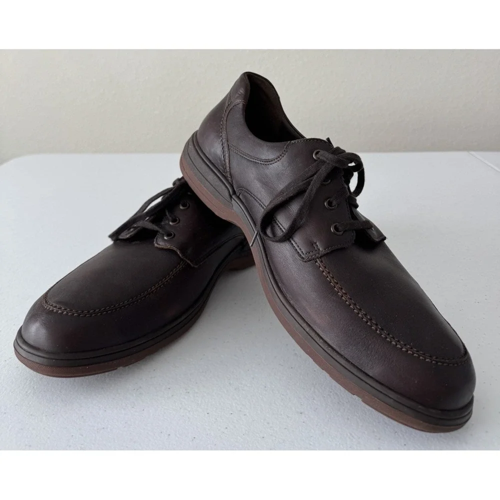 Mephisto Douk Hydroprotect Moc Toe Derby Brown Leather Men's‎ Shoe Size 12 M US